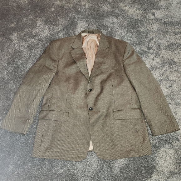 Stafford Other - Stafford Classic Fit Micro Plaid 44s Sports Coat/Blazer Two Button 100 Wool Body